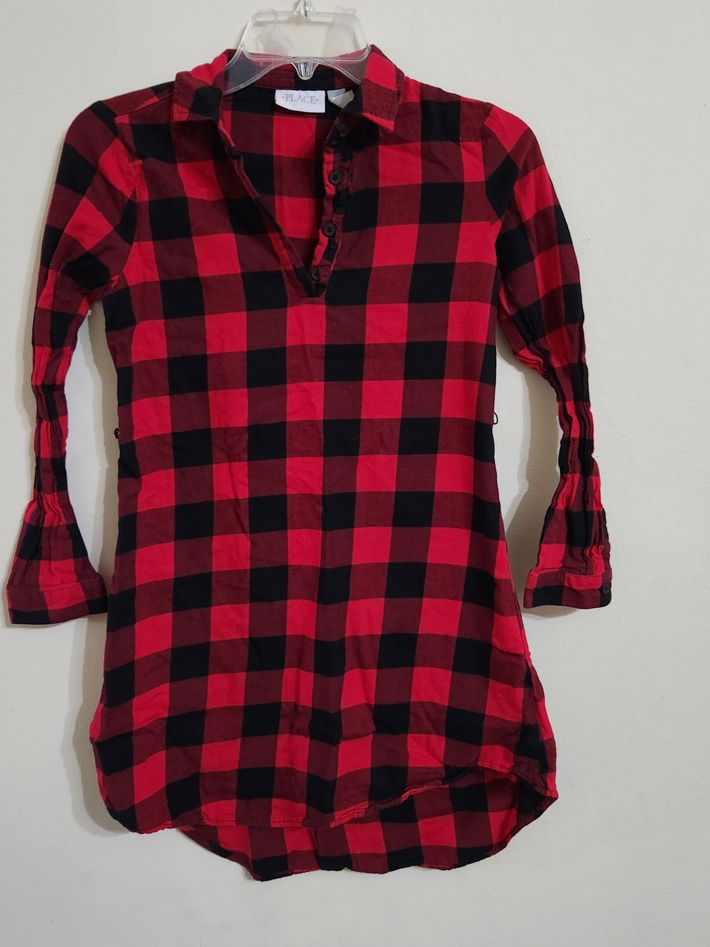 The Children's Place Red & Black Plaid Tunic Shirt